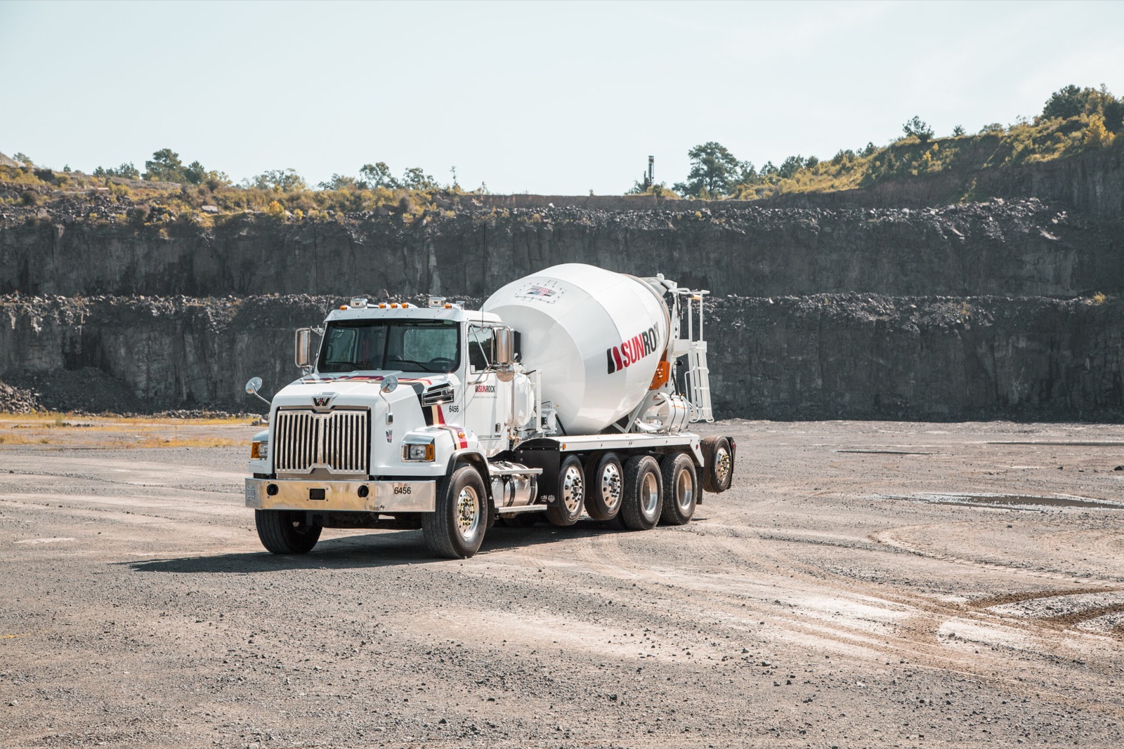 Sunrock mixer truck leaving the plant